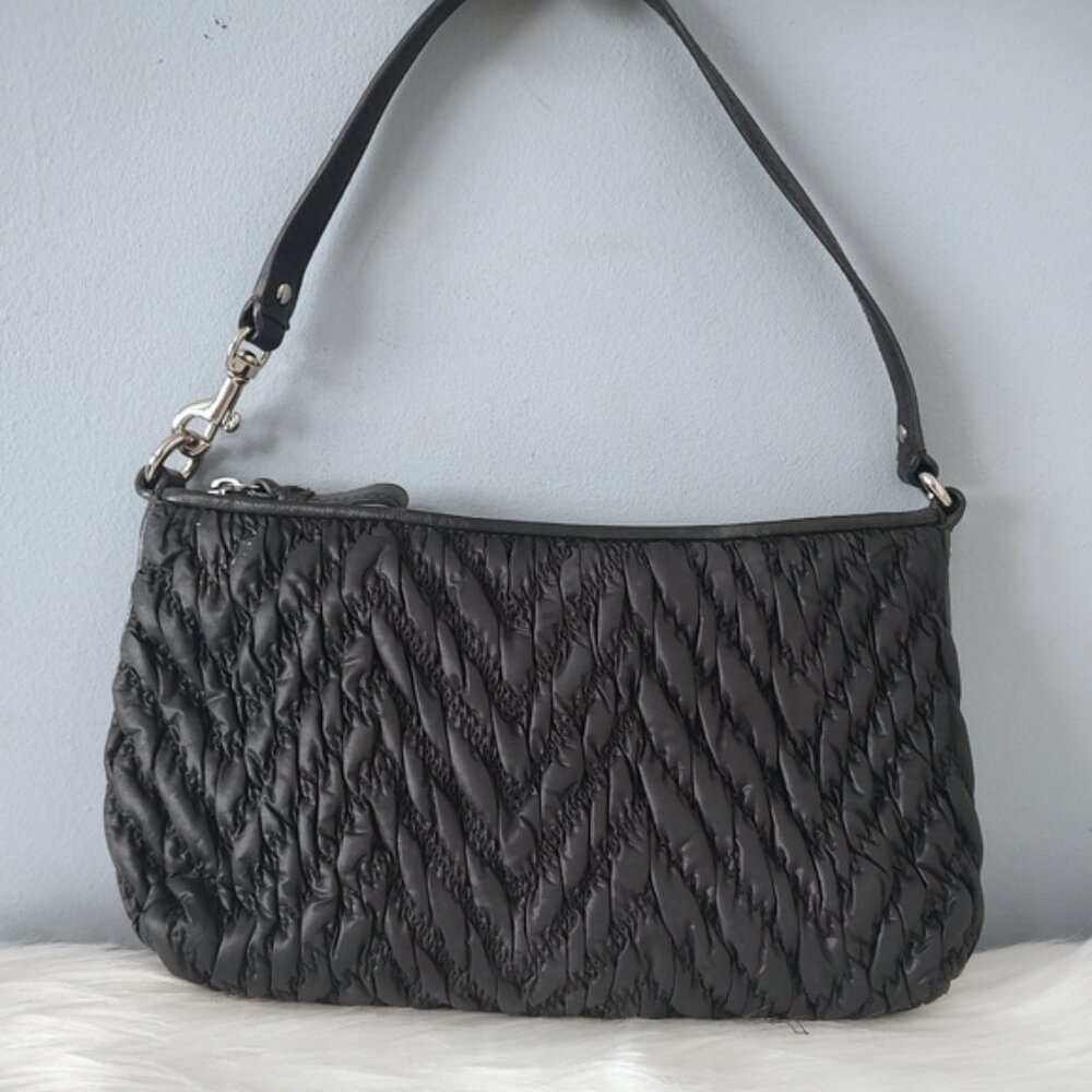 Coach 70th Anniversary Madison satin quilted chevron demi pochette EUC - Picture 3 of 7